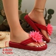 thumbnail image 6 of 2026 Women's 3D Floral Sandals Dressy Flatform Thongs Flip Flops Summer Beach Vacation Fashion Casual Flip Flops Elegant Flower Slippers (Male,Watermelon Red), 6 of 8