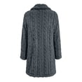 thumbnail image 6 of Mittory Women's Lapel Button‑Front Fuzzy Fleece Mid‑Length Coat, Long Sleeve Warm Winter Outerwear with Side Pockets, 6 of 7
