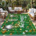 thumbnail image 2 of St Patrick's Day Outdoor Rug for Patio/Deck/Porch, Non-Slip Large Area Rug 4 x 6 Ft, Lucky Gnomes Shamrock Balloon Green Plaid Indoor Outdoor Rugs Washable Area Rugs, Camping Rug Carpet Runner, 2 of 8