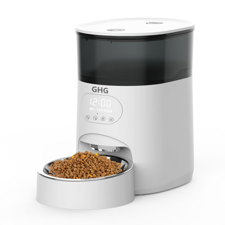 GHG Automatic Feeder for Cat, 4L Auto Pet Food Dispenser with Bowl