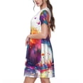 thumbnail image 2 of Lsque Watercolor Butterfly Guinea Pig Print Women's Casual Dress T-Shirt Summer Short Sleeve Scoop Neck Swing Dresses, 2 of 6