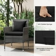 thumbnail image 4 of Costway 3 PCS Patio Furniture Set with Cushioned Patio Chairs & Tempered Glass Coffee Table Black, 4 of 9