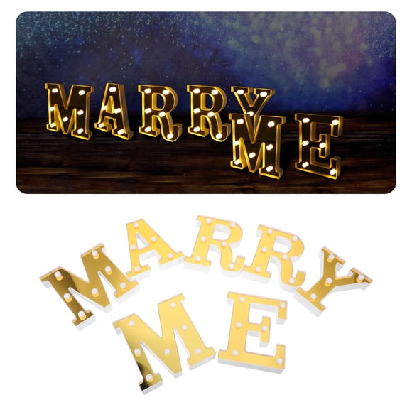 OULII Wedding Proposal Decorations LED Letter Design Lamp Plastic Decoration Couples Room Decoration 1 Set