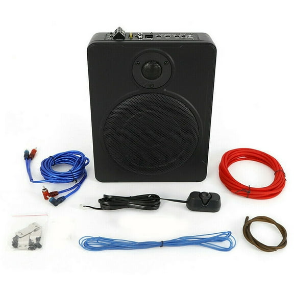 Patioer 8-Inch 600W Powered Under-Seat Slim Active Car Subwoofer, Sub Amp Kit