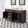 thumbnail image 5 of Water Creation Chestnut 60" Wood Double Bathroom Vanity in Brown Oak/Satin Gold, 5 of 10