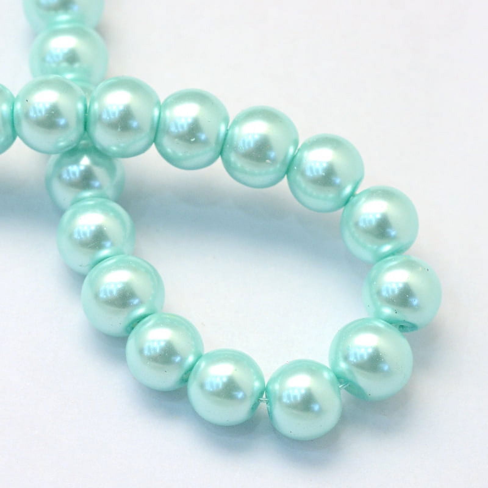 15Strand Baking Painted Pearlized Glass Pearl Round Bead Strands Aquamarine 10~11mm Hole: 1.5mm about 80~85pcs/strand 31.4 inch1.5mm