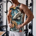 thumbnail image 5 of Fotbe Colorful Koi Fish Art Pattern Men's Quick Dry Workout Tank Top Gym Muscle Tee Fitness Bodybuilding Sleeveless T Shirt Breathable Workout Shirt-4X-Large, 5 of 9