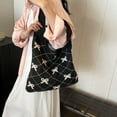 thumbnail image 3 of (Doblado Por La Mitad Y Enviado Dos Veces) Bolso Compras Tejido Con Lazo Bolso Hombro Gran Capacidad para Mujer (Estilo 5), 3 of 9