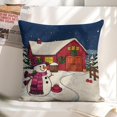 thumbnail image 6 of Winter Barn Snowman(1) Linen toss pillowcase Decoration pillowcase Gift preferred 24x24" Cushion cover 4 set Sofa pillowcase Sofa bedroom living room car, 6 of 8