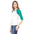 thumbnail image 2 of Women's Baby Rib 3/4 Sleeve Contrast Raglan T-Shirt, 2 of 3