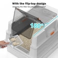 thumbnail image 3 of XXXL Cat Litter Box, Giant Enclosed Cat Litter Boxes for Big Cats, Extra Large Litter Box for Multiple Cats, Metal Cat Litter Box with Scoop, Silver Gary, 3 of 8