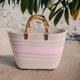 thumbnail image 2 of Bolso de mano tejido para mujer, bolso de playa de verano, ligero y versátil, tipo cesta beige rosa, 2 of 9