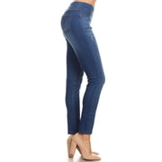 Jvini Womens Pull On Skinny Jeans Stretch Denim Jean Jeggings Regular Length Medium Blue Wash