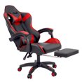 thumbnail image 3 of Fauteuil Inclinable en Cuir pour Gamer Melior, Soutien Ergonomique, Dossier Haut, Massage, Roues, Rouge, 3 of 11
