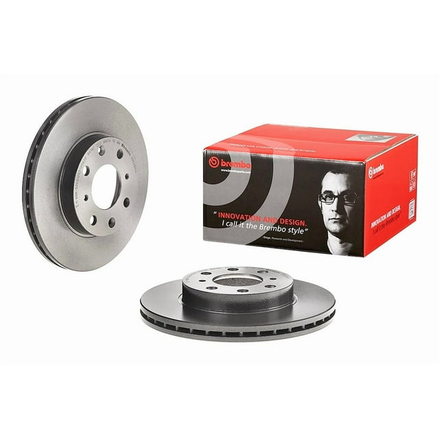 Brembo Brake Rotor 09528511C02 Vented; One Piece Design; Wheel Bolt Pattern 4 x 100 Millimeter; 126 Millimeter Hat Inside Diameter; 61 Millimeter Hub Diameter; Gray Cast Iron; Single