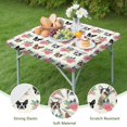 thumbnail image 4 of White Boston Terrier and Flower Square Fitted Tablecloth with Elastic Edge,Square Table Cover,Washable Elastic Table Cover for Home Kitchen Party Decor 34"x34", 4 of 6