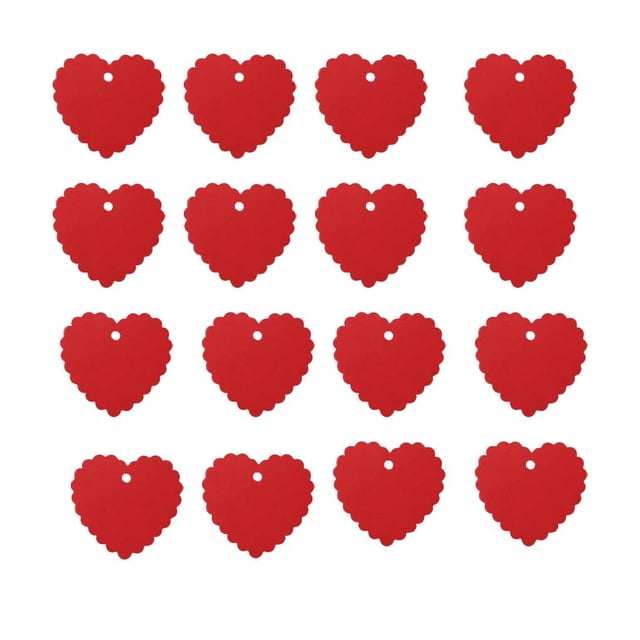 Qarigey Papel en forma de corazón Etiquetas en blanco Etiqueta de regalo Embalaje Ondas Borde Tarjetas Cumpleaños Fiesta de Navidad Etiqueta Ropa, zapatos y accesorios Miscelánea Rojo