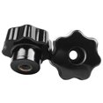 thumbnail image 2 of 10 pieces Black star grip knobs, female thread diameter 8mm, head diameter 40mm,10 x star-shaped knobs,Silver& Black, 2 of 8