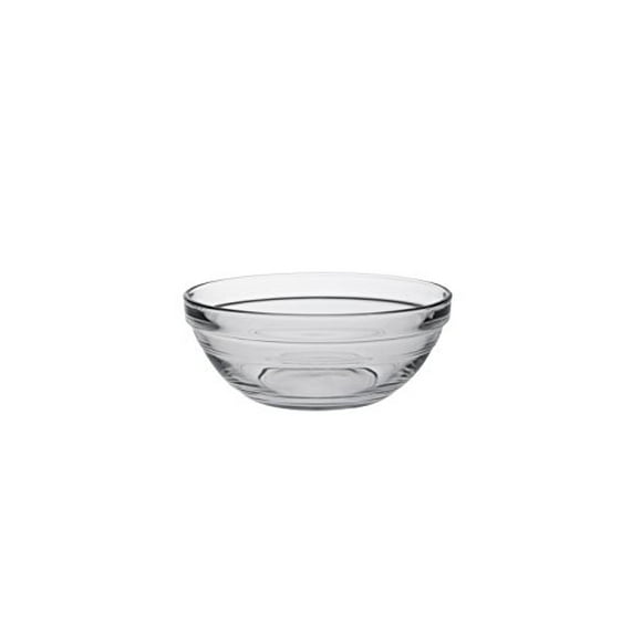 Duralex - Lys Stackable Clear Glass Bowl, 1/2 Quart 5 1/2 Inches Set of 6