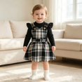 thumbnail image 6 of Duqingm Girls Clothes Ruffled Long Sleeve Top and Plaid Skirt 2PCS Set Fall Winter Girls Outfits Size 9Months-3Years (Black,18-24 Months), 6 of 7