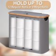 thumbnail image 5 of Toilet Paper Basket 28L, Toilet Paper Storage with Lid for Bathroom, Toilet Paper Holder with Storage, Free Standing Toilet Paper Organizer Holds Up to 9-12 Rolls, Grey, 5 of 8