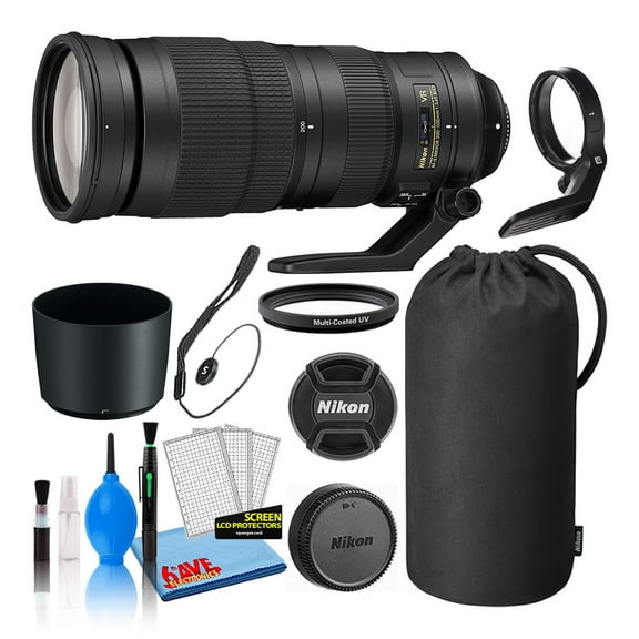 Nikon AF-S NIKKOR 200-500mm F/5.6E ED VR Lens (20058) Intl with 95mm Professional UV Lens Filter   Lens Cap Keeper Holder   Deluxe Camera Lens Cleaning Kit   More