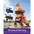 thumbnail image 5 of KEKOY Rollator Walker with Seat for Seniors, Walkers for Seniors with Seat, 400 lbs, K-Frame Reinforced, Hidden Brake Cables, 10" TPR All-Terrain Wheels, 8-Level Adjustable Height, Foldable, Red, 5 of 10