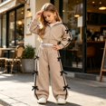 thumbnail image 2 of Enyan Kids Clothes Girls 2-Piece Outfits Long Sleeve Sweatshirt & Wide Leg Pants Set, 2 of 6