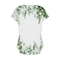 thumbnail image 4 of Jacenvly 2024 new plus size womens clothes Loose Women's Printed Button-up Short Sleeve Top Shirt T-shirt Top Shirt breathable Floral v neck t shirts t-shirts womens summer Multicolor, 4 of 5