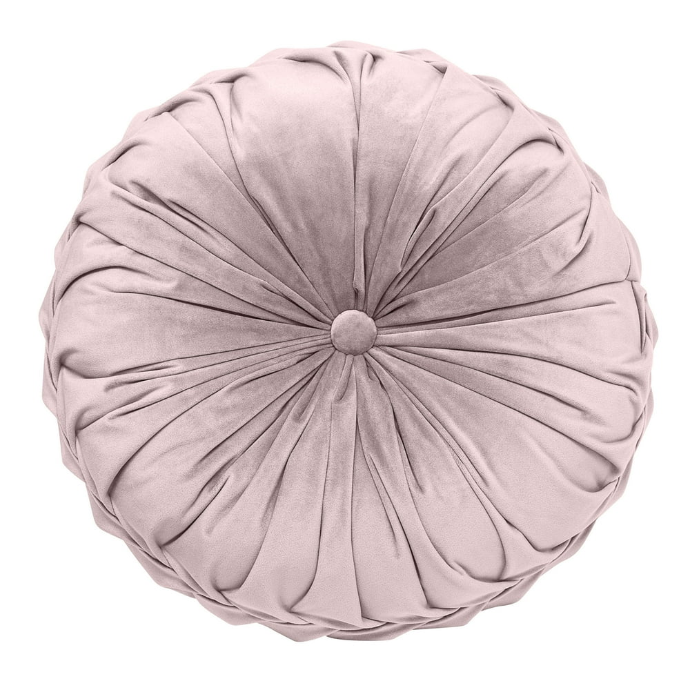 Round Velvet Pintuck Throw Pillow, 18''