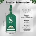 thumbnail image 2 of Uxcell Luggage Tags, Initial Letter Travel Luggage Green S, 2 of 7
