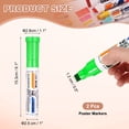 thumbnail image 2 of Uxcell Poster Markers, 2Pcs Large Capacity Permanent Huge Banners Posters Markers Bold Thick Chisel Tip Pen for Painting Drawing on Plastic Glass Wood Fabric, Light Green(0.5" Tip Width), 2 of 7