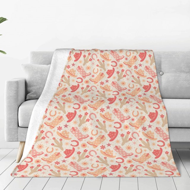 Balery Cowgirl Boots 4 Manta de Felpa Suave y Acogedora – Cobija de Franela Aterciopelada para Cama, Lavable y Cálida para Sofá, Mascotas, Transpirable-50"x40"