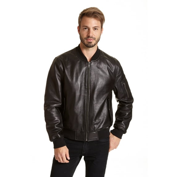 EXcelled Men's Leather Bomber Jacket