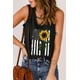thumbnail image 2 of ABPHQTO Camiseta de tirantes con estampado de girasoles y bandera americana negra para mujer, 2 of 5