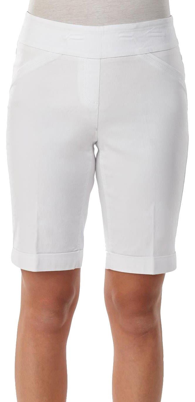 Alia Alia Womens Tech Stretch Cuffed Bermuda Shorts 14 White