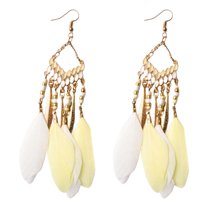 Feather Earrings for Women Long Vintage Boho Earrings Feather Earrings Black Feather Tassel Earrings Western Bohemian Jewelry for Women