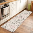 thumbnail image 2 of Pink Grey Botanical 2'x6' Runner Rugs for Hallway Kitchen Bedside Non Slip, Rustic Country Spring Floral Summer Leaf Entryway Rug Runners with Rubber Backing, Long Carpet Runner for Laundry Room, 2 of 8