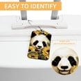 thumbnail image 3 of Panda Sunflower Square PU Leather 2 Pack Travel Tag - Bag Tag - Suitcase Tag with Privacy Cover and Stainless Steel Ring - Suitable for Travel, Backpack, and Handbag, 3 of 7