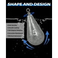 thumbnail image 4 of BLUEWING Casting Swivel Bell Sinkers Fishing Weights Sinkers Dipsey Sinker with Brass Swivel 5oz Lead Weights Saltwater Fishing Sinkers 5pcs, 4 of 9