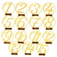 thumbnail image 3 of Masteelf  15 Pcs Wedding Reception Table Number Reusable Reserved Signs Stand Our for Banquet Golden, 3 of 7