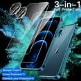 thumbnail image 4 of JETech 3 in 1 Case for iPhone 12 Pro Max 6.7-Inch, with 2-Pack Screen Protector and 2-Pack Camera Lens Protector, Full Coverage Tempered Glass Film, Shockproof Bumper Phone Cover (Navy), 4 of 7
