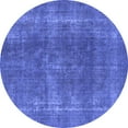 thumbnail image 1 of Ahgly Company Machine Washable Indoor Round Oriental Blue Industrial Area Rugs, 8' Round, 1 of 1