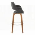 thumbnail image 2 of Mid-Century Modern 30" Barstools in Walnut & Charcoal - Set of 2 with Swivel, 2 of 5