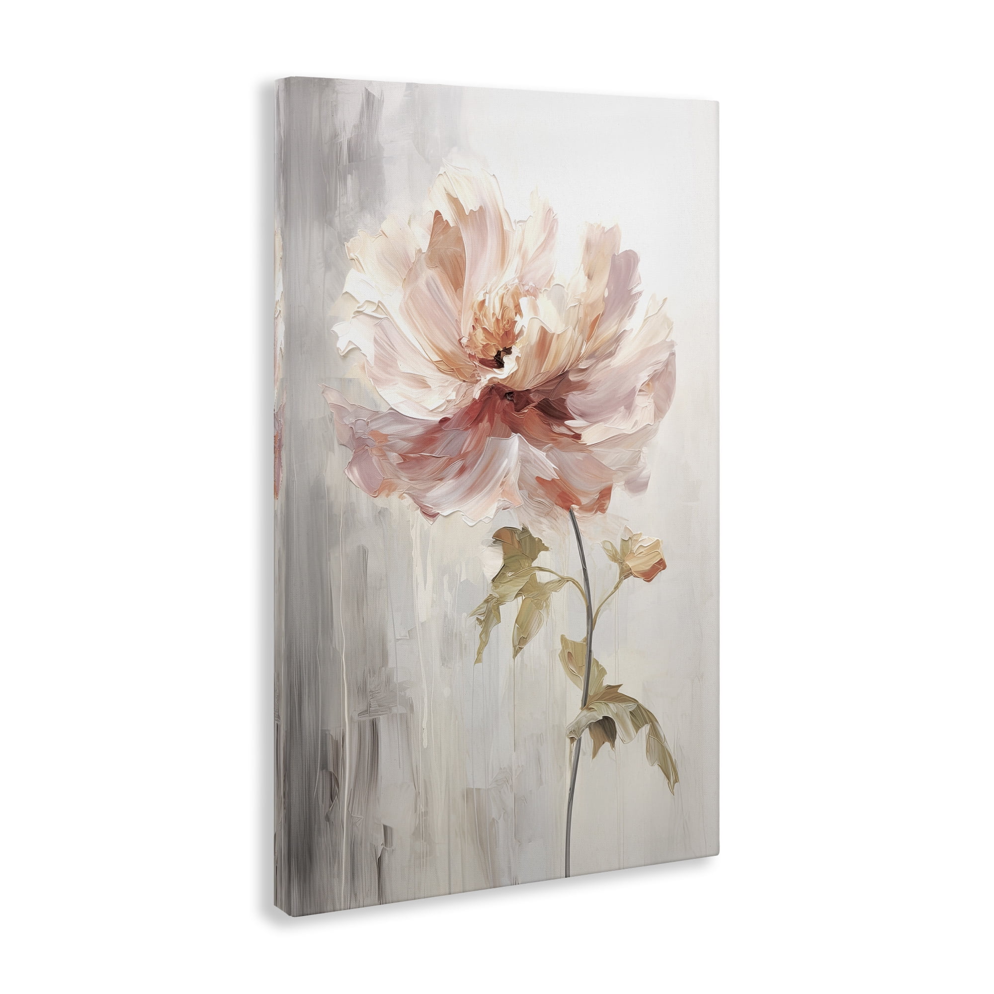 Stupell Industries Blush Flower Sprout Plants & Flowers Painting Wrapped Canvas Art Print Wall Art, 20 x 30