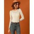 thumbnail image 2 of Top de encaje de blubordade manlarcon soplo semitransparente vintage pamujer Beige XXL, 2 of 6