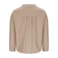 thumbnail image 5 of Linen Shirts For Women Womens Gauze Tops Summer Blouses For Women Peasant Blouse Beach Vacation Tshirts Linen T Shirts For Women Flowy Tops For Women Gauze Tunic Tops For Women Khaki S, 5 of 6