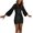 Black, variant on Elainilye Fashion Bodycon Dresses For Women Casual Round Neck Solid Long Sleeve Dress Summer Prom Dress Party Dress,Black
