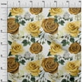 thumbnail image 2 of oneOone Viscose Jersey Gamboge Yellow Fabric Leaves & Rose Floral Diy Clothing Quilting Fabric Print Fabric By Yard 60 Inch Wide, 2 of 5