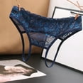 thumbnail image 2 of Womens Crotchless Underwear 1 Piece Dark Blue Lace Thongs Womens Underwear Thong Lace Underwear for Women One Size, 2 of 3